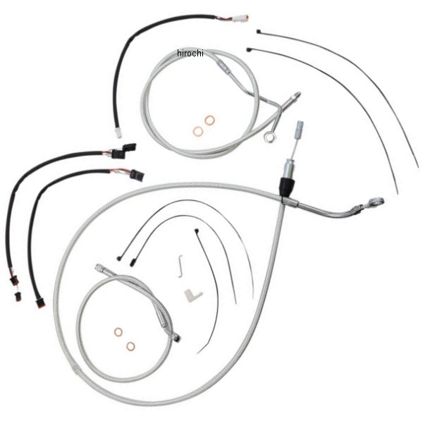 コントロールケーブル キット 12-14インチ エイプハンガー用 21年-22年 FLHT Sterling Chromite2