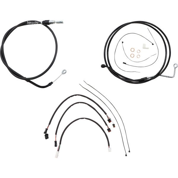 コントロールケーブル キット XR 12-14インチ エイプハンガー用 21年 FLHT、FLHX 黒/黒