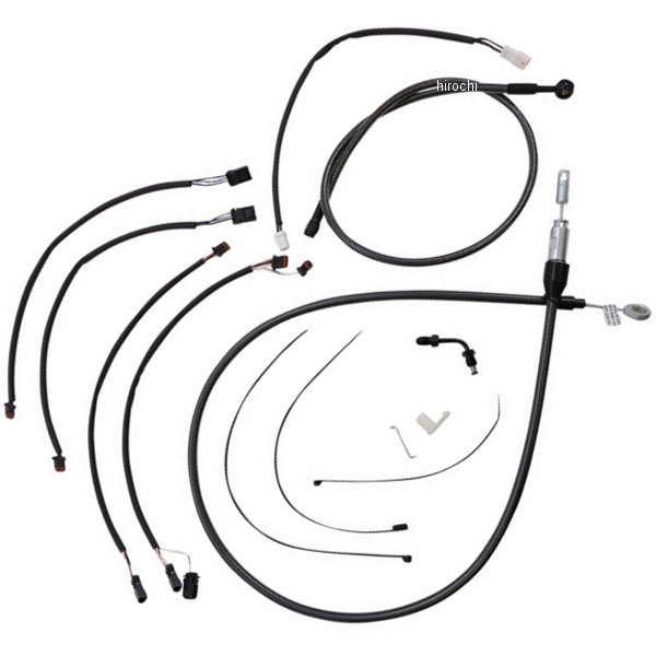 コントロールケーブル キット 12-14インチ エイプハンガー用 18年-22年 Softail Black Pearl