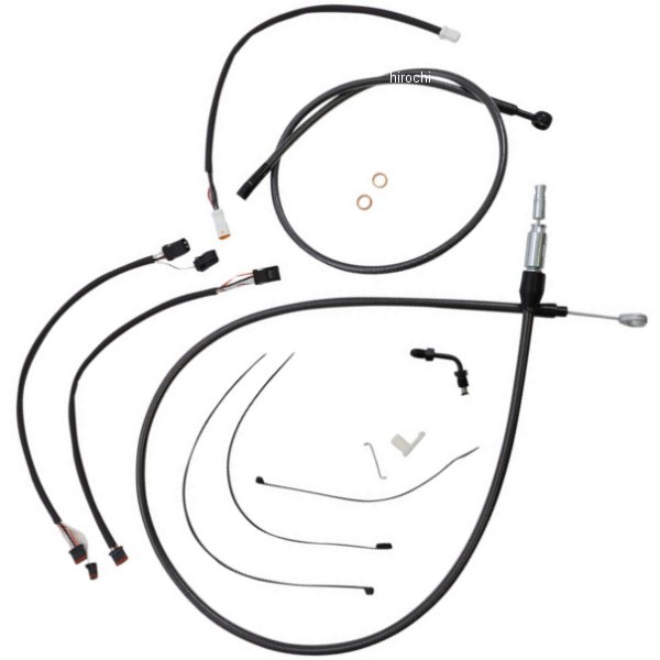 コントロールケーブル キット 15-17インチ エイプハンガー用 18年-22年 Softail Black Pearl