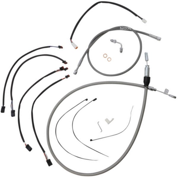 コントロールケーブル キット XR 15-17インチ エイプハンガー用 18年-22年 ソフテイル ステンレス