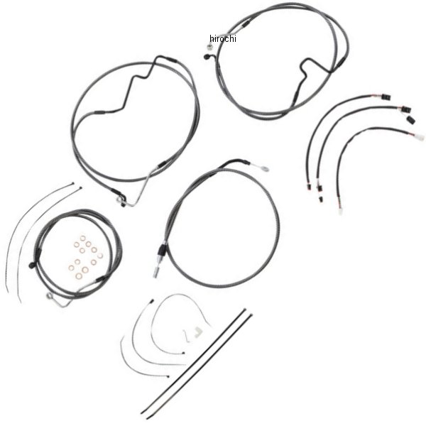 コントロールケーブル キット 12-14インチ エイプハンガー用 21年-22年 FLHT、FLHX KARBONFIBR