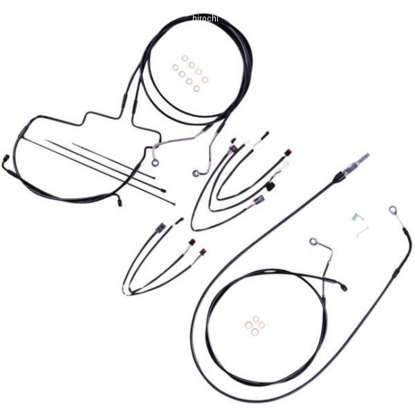 コントロールケーブル キット XR 12-14インチ エイプハンガー用 21年-22年 FLHT、FLHX 黒/黒
