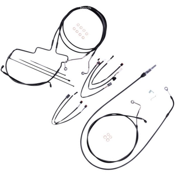 コントロールケーブル キット XR 15-17インチ エイプハンガー用 21年-22年 FLHT、FLHX 黒/黒