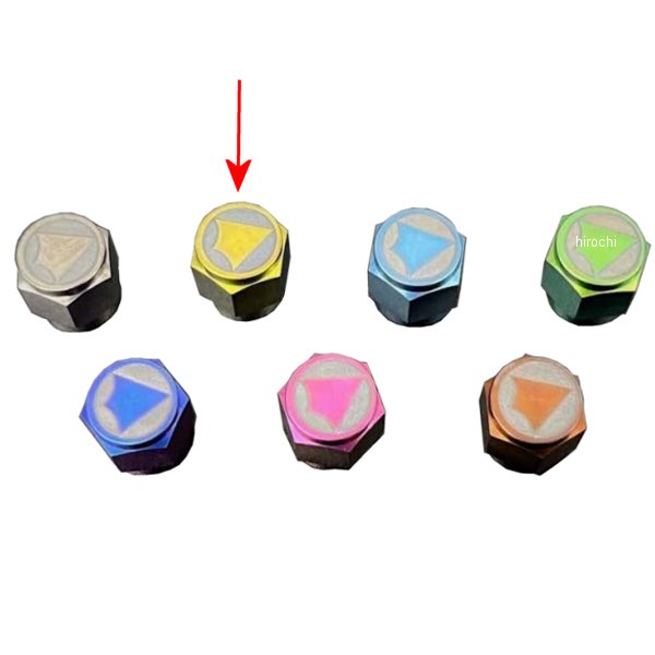 チタンエアバルブキャップセット ダンデライオンイエロー