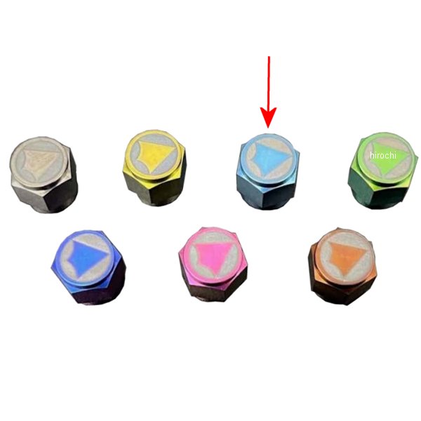 チタンエアバルブキャップセット アイスブルー