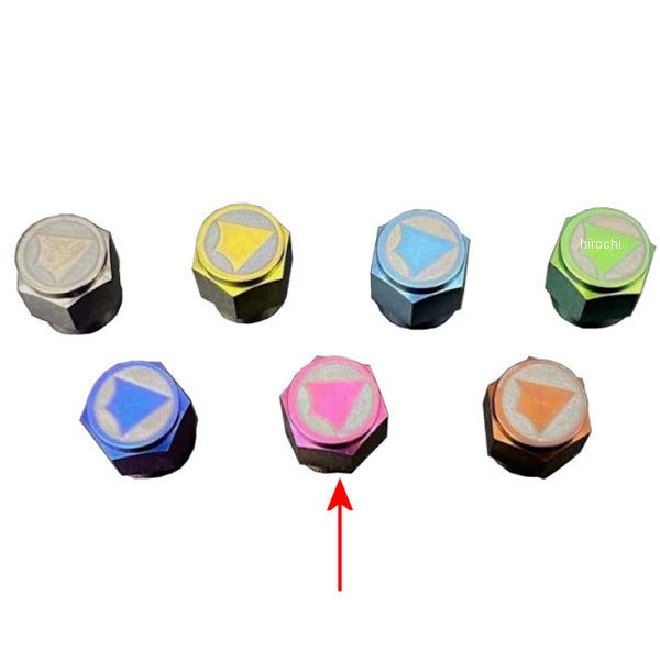 チタンエアバルブキャップセット ローズピンク