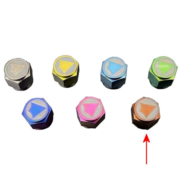 チタンエアバルブキャップセット ウッドブラウン