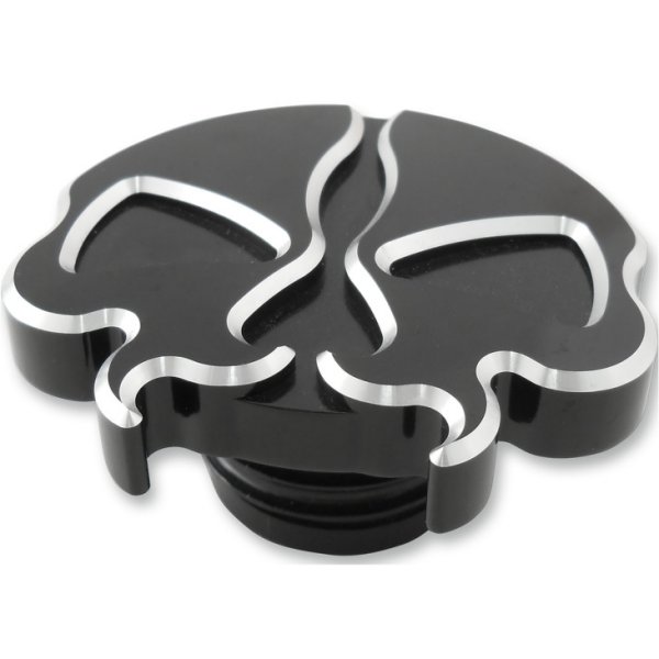 ガスキャップ ベント無し スプリットスカル 96年以降 黒