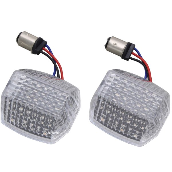 ポッシュ POSH LEDコンバージョンセット レンズ一体式 3線式段違いピン ZRX1200S/R、ZRX1100/400 クリア 2個入り