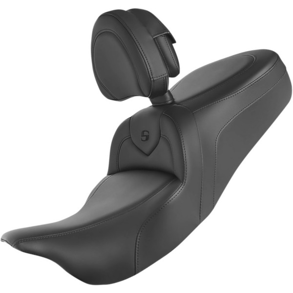 ロードソファー シート 09年-22年 ハーレー FLHTCUTG バックレスト有 黒