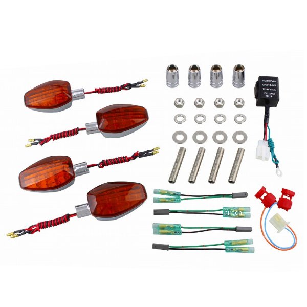 ポッシュ POSH LEDウインカー ライトウエイト GSX1400、イナズマ1200/400 メッキ/オレンジ