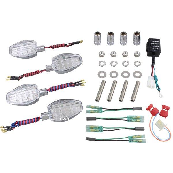 ポッシュ POSH LEDウインカー ライトウエイト GSX1400、イナズマ1200/400 メッキ/クリア