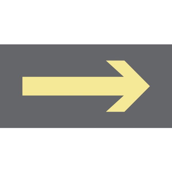 814-8827  船舶用蓄光標識 →矢印 船1901 55×110mm エンビ