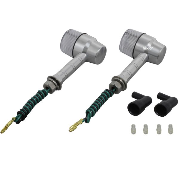 ポッシュ POSH アルミマシンドウインカー スーパーバイクミニ スーパーロングステー シングル球 シルバー/クリア