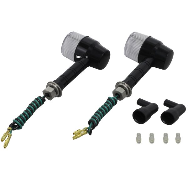 ポッシュ POSH アルミマシンドウインカー スーパーバイクミニ スーパーロングステー シングル球 黒/クリア