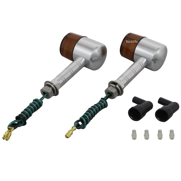 ポッシュ POSH アルミマシンドウインカー71 スーパーロングステー シングル球 シルバー/オレンジ