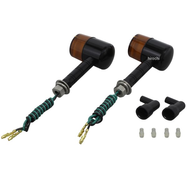 ポッシュ POSH アルミマシンドウインカー71 スーパーロングステー シングル球 黒/オレンジ