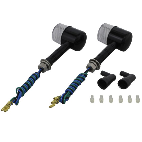 ポッシュ POSH アルミマシンドウインカー71 スーパーロングステー ダブル球 黒/クリア