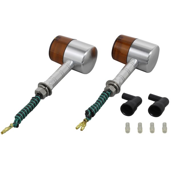 ポッシュ POSH ミドルマシンドウインカー71 スーパーロングステー シングル球 シルバー/オレンジ