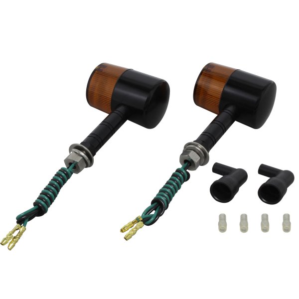 ポッシュ POSH ミドルマシンドウインカー71 スーパーロングステー シングル球 黒/オレンジ