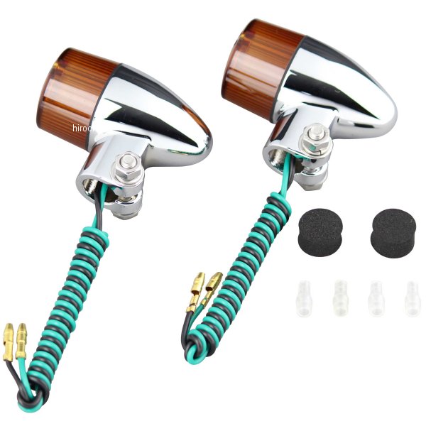 ポッシュ POSH ウインカー砲弾タイプ 電球無し シングル球 メッキ/オレンジ  2個入り