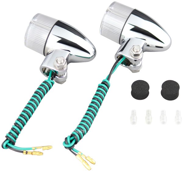 ポッシュ POSH ウインカー砲弾タイプ 電球無し シングル球 メッキ/クリア  2個入り