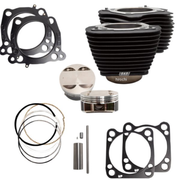 【セール特価】 128 ビックボアキット M8 114/117 ハイライトフィン リンクルブラック