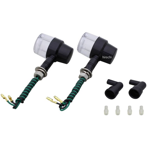 ミドルマシンドウインカー スーパーバイクタイプ ロングステー S球 バルブ無し 黒/クリア