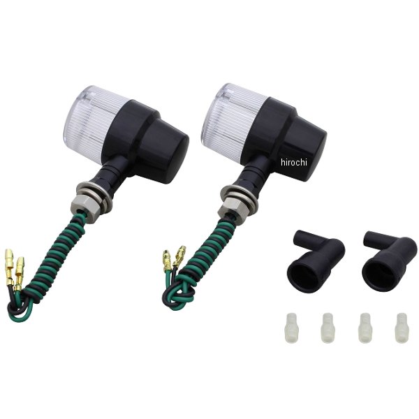 ミドルマシンドウインカー スーパーバイクタイプ ショートステー S球 バルブ無し 黒/クリア