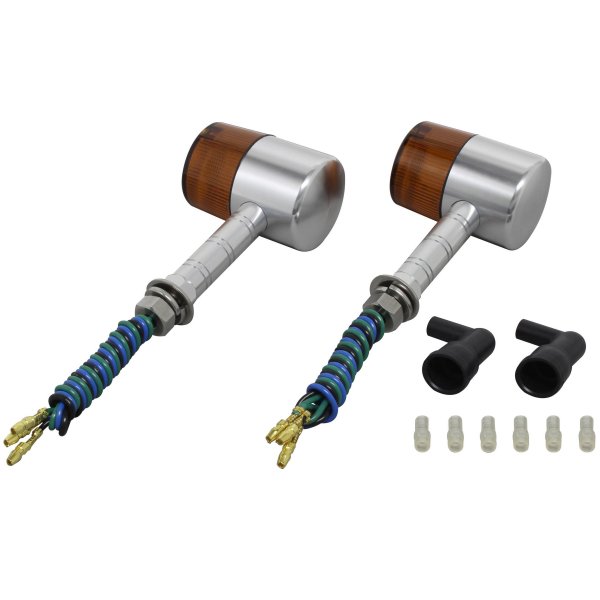 ポッシュ POSH ミドルマシンドウインカー71 スーパーロングステー ダブル球 シルバー/オレンジ