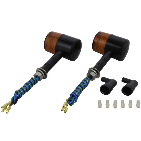 ポッシュ POSH ミドルマシンドウインカー71 スーパーロングステー ダブル球 黒/オレンジ