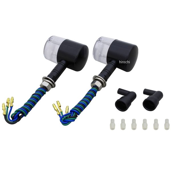 ミドルマシンドウインカー 71タイプ ロングステー W球 バルブ無し 黒/クリア