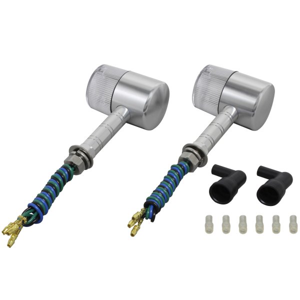 ポッシュ POSH ミドルマシンドウインカー71 スーパーロングステー ダブル球 シルバー/クリア