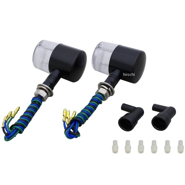 ミドルマシンドウインカー 71タイプ ショートステー W球 バルブ無し 黒/クリア