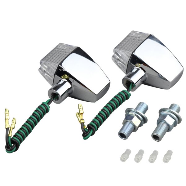 ポッシュ POSH ウインカー クラシカル スリム&シャープタイプ シングル球 メッキ/クリア 2個入り