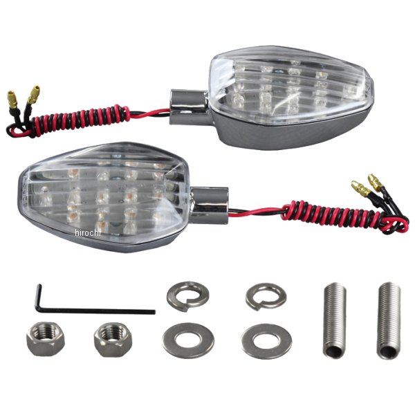 ポッシュ POSH LEDウインカー ライトウエイト シングル仕様 メッキ/クリア 2個入り