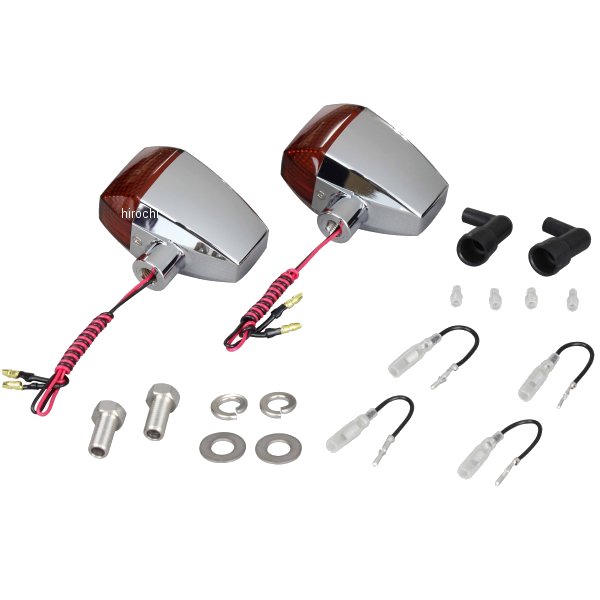 ポッシュ POSH LEDウインカー ZRタイプ スタンダード シングル仕様 メッキ/オレンジ 2個入り