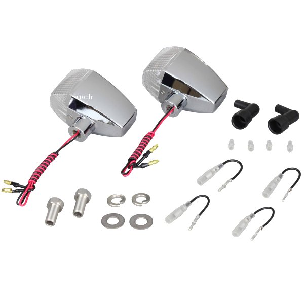 ポッシュ POSH LEDウインカー ZRタイプ スタンダード シングル仕様 メッキ/クリア 2個入り