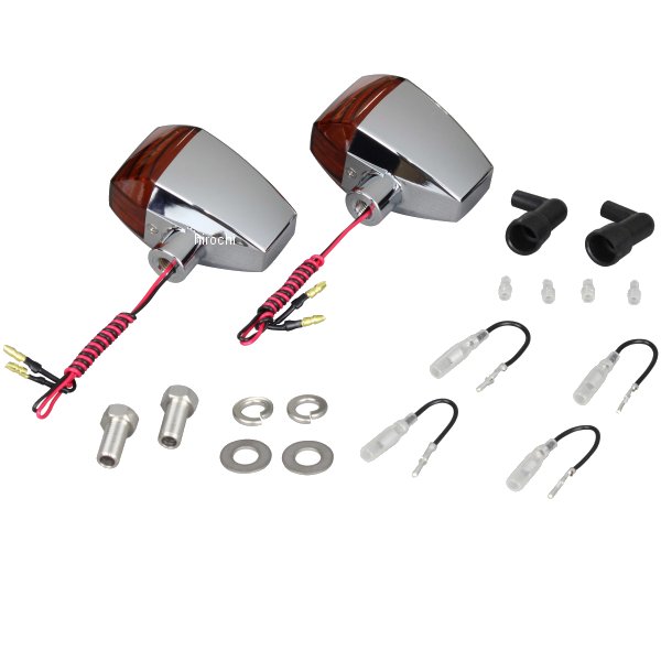 ポッシュ POSH LEDウインカー ZRタイプ クリスタルカット シングル仕様 メッキ/オレンジ 2個入り