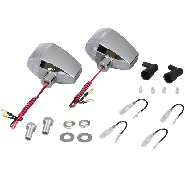 096065 ポッシュ POSH LEDウインカー ZRタイプ クリスタルカット シングル仕様 メッキ/クリア 2個入り