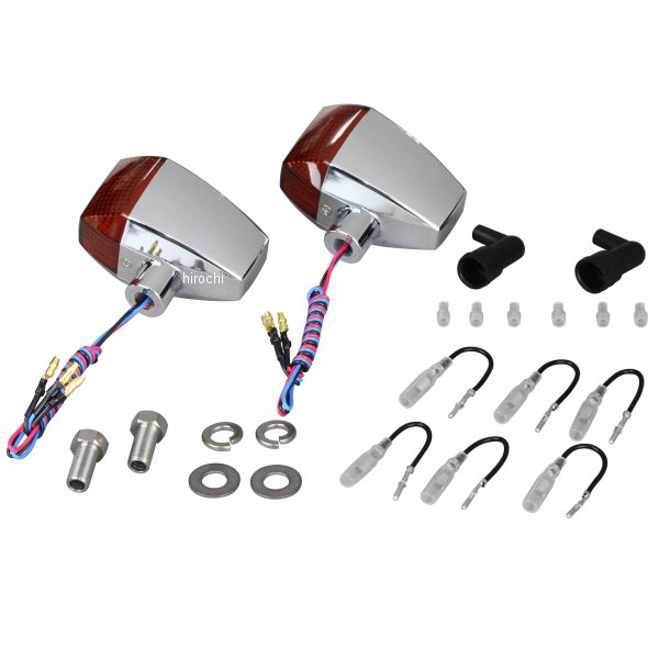 ポッシュ POSH LEDウインカー ZRタイプ スタンダード ダブル仕様 メッキ/オレンジ 2個入り