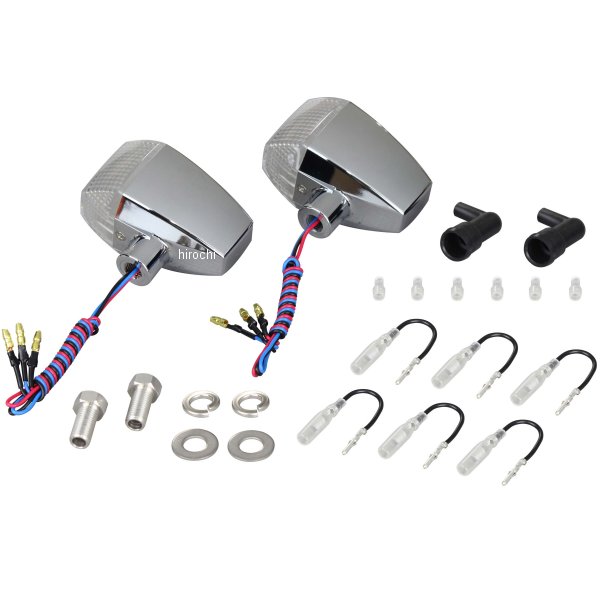 ポッシュ POSH LEDウインカー ZRタイプ スタンダード ダブル仕様 メッキ/クリア 2個入り