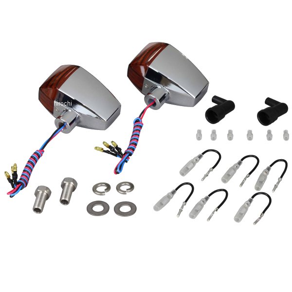 ポッシュ POSH LEDウインカー ZRタイプ クリスタルカット ダブル仕様 メッキ/オレンジ 2個入り