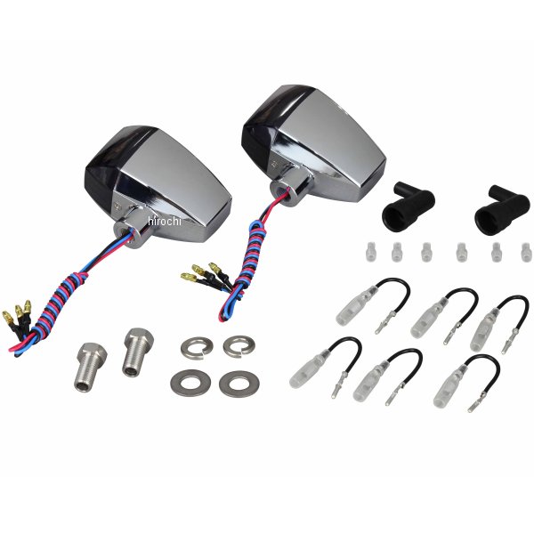 ポッシュ POSH LEDウインカー ZRタイプ クリスタルカット ダブル仕様 メッキ/スモーク 2個入り