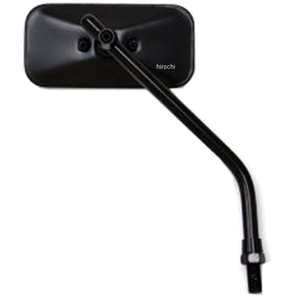 スクエアミラー 10mmスレット 左右兼用 黒 1本売り