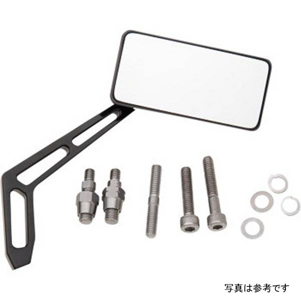 ミラー 長方形 Warrior 黒