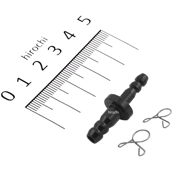 ホース変換ジョイント 4→5mm アルミ製ブラッククリップ付