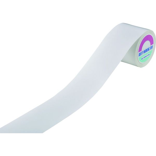 114-0741 ビバスーパーラインテープ 白 BSLT1002-W 100mm幅×20m PET 屋内用