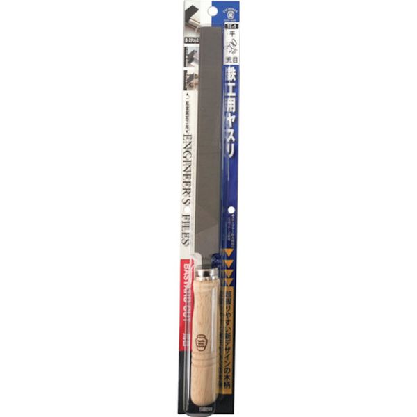 TE1 107-7107  平 200mm 荒目 木柄付 BP入り